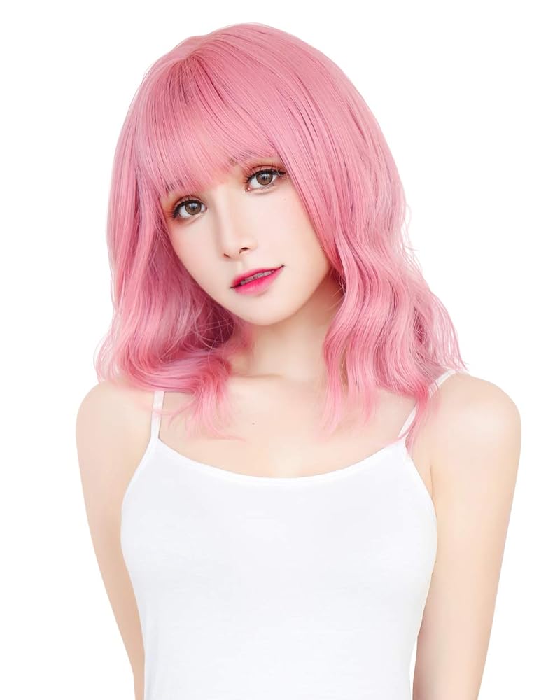 Amazon | [TefuRe] ウィッグ ピンク ミディアム コスプレ